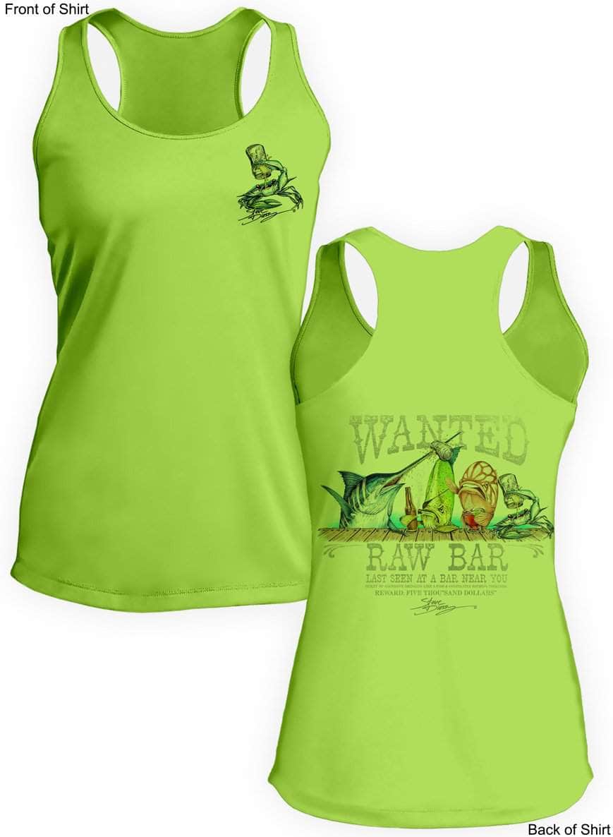 Raw Bar- Ladies Racerback Tank-100% Polyester